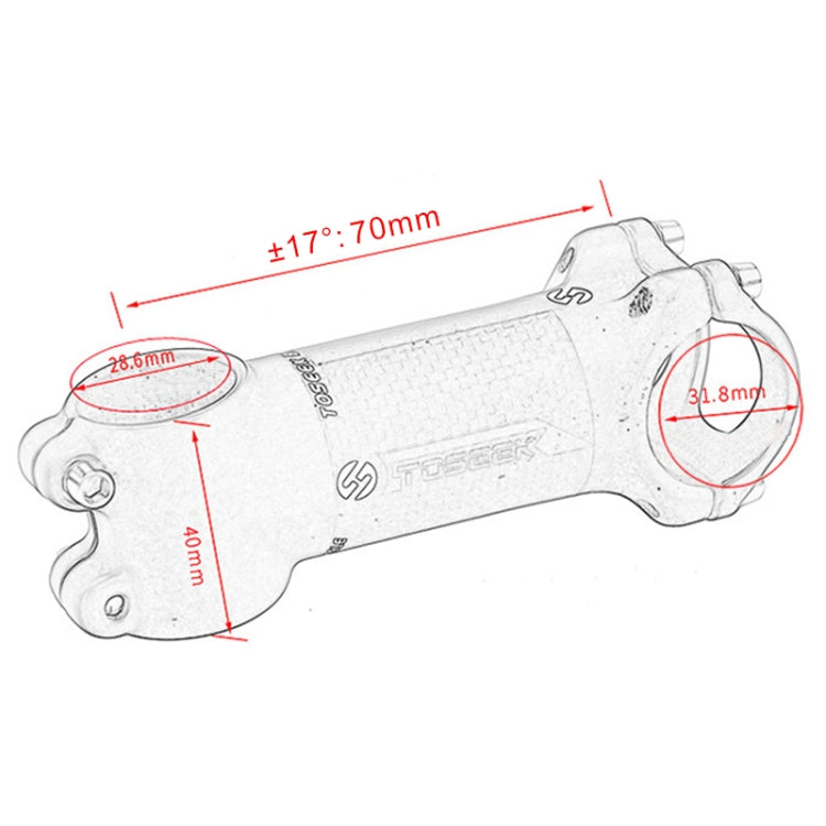 Skorter | TOSEEK Road Mountain Bike Ultra-light Handlebar Stem Riser Faucet, Size: 17 Degree, 70mm (Matte)