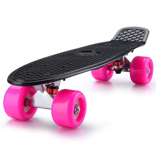Skorter | Shining Fish Plate Scooter Single Tilt Four Wheel Skateboard with 72mm Wheel(Black Pink)