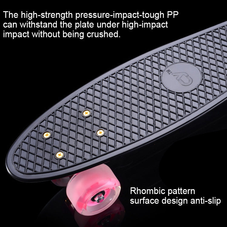 Skorter | Shining Fish Plate Scooter Single Tilt Four Wheel Skateboard with 72mm Wheel(Black Pink)