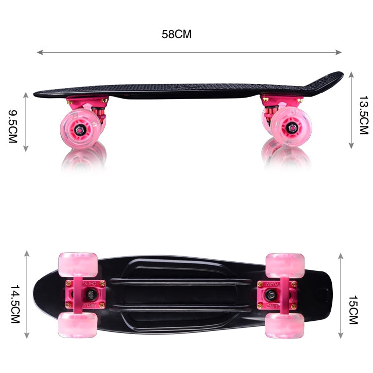 Skorter | Shining Fish Plate Scooter Single Tilt Four Wheel Skateboard with 72mm Wheel(Black Blue)