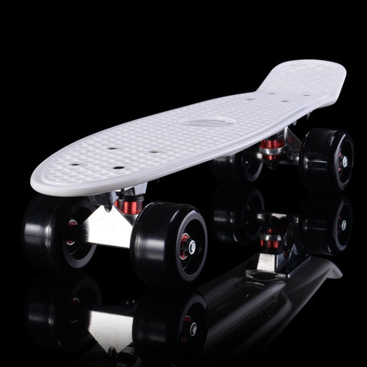 Skorter | Shining Fish Plate Scooter Single Tilt Four Wheel Skateboard with 72mm Wheel(Black White)