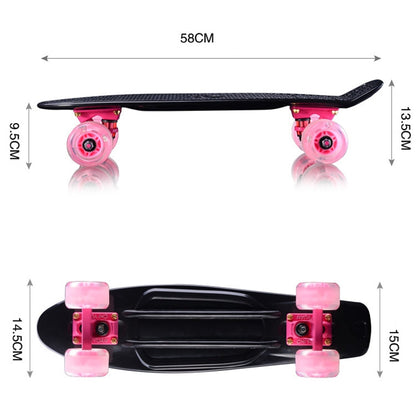 Skorter | Shining Fish Plate Scooter Single Tilt Four Wheel Skateboard with 72mm Wheel(Black)