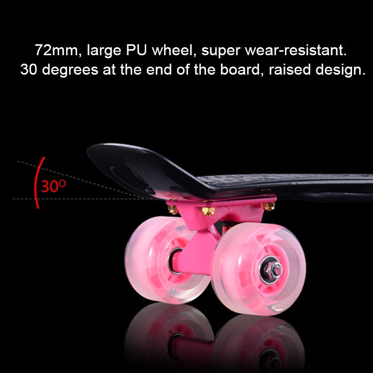 Skorter | Shining Fish Plate Scooter Single Tilt Four Wheel Skateboard with 72mm Wheel(Pink Blue)
