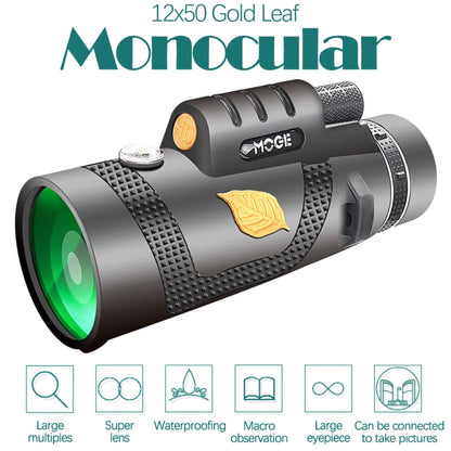 Skorter | Moge 12x50 Professional HD Monocular Night Vision Telescope With Tripod