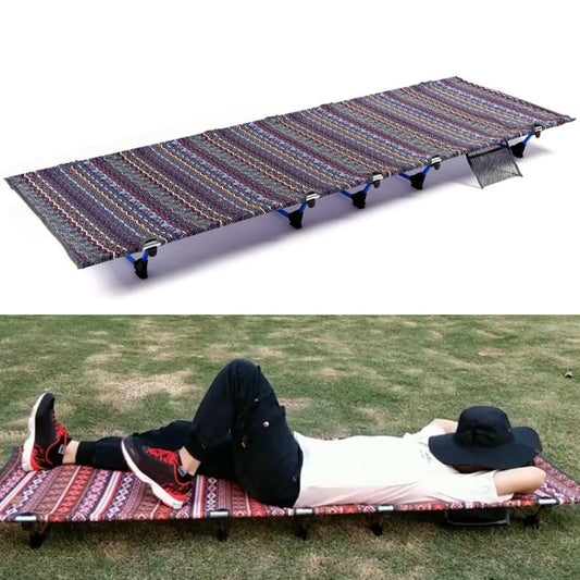 Skorter | Outdoor Folding Camping Mat Single Bed Portable Aluminium Alloy Sleeping Bed, Size: 180x61x14cm (Blue)