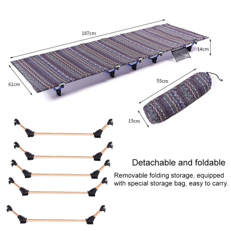 Skorter | Outdoor Folding Camping Mat Single Bed Portable Aluminium Alloy Sleeping Bed, Size: 180x61x14cm (Blue)