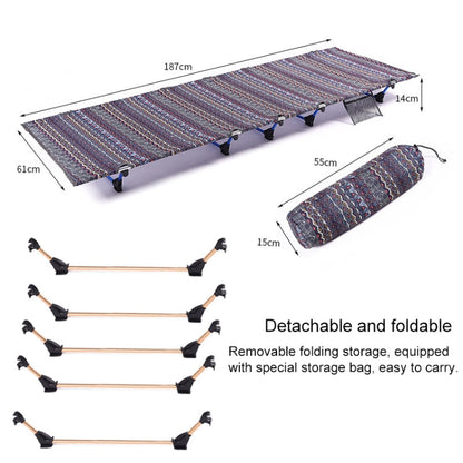 Skorter | Outdoor Folding Camping Mat Single Bed Portable Aluminium Alloy Sleeping Bed, Size: 180x61x14cm (Blue)