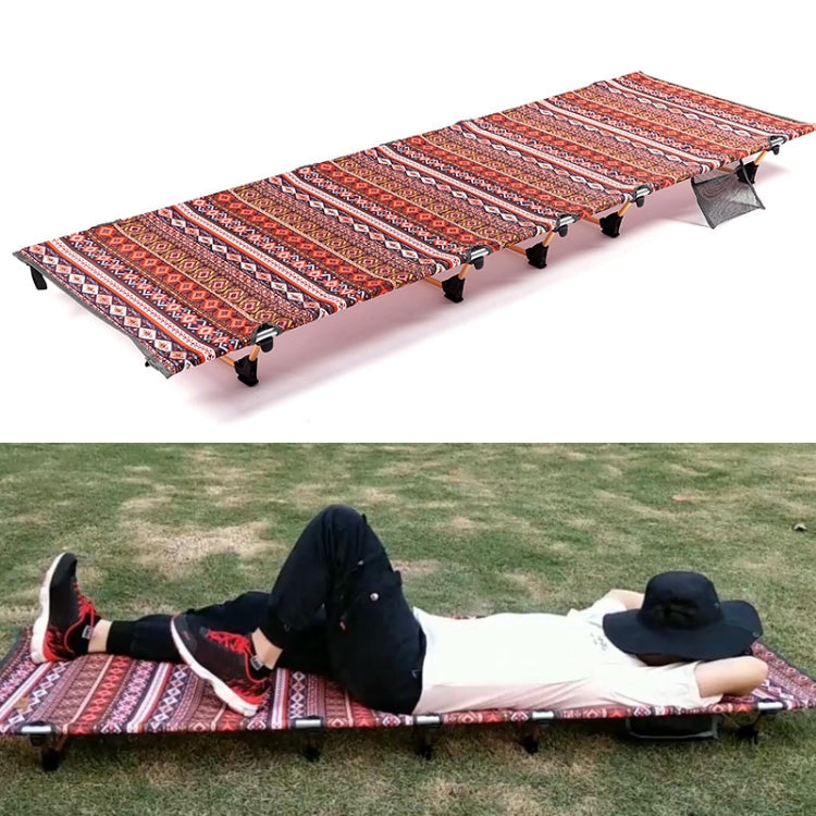 Skorter | Outdoor Folding Camping Mat Single Bed Portable Aluminium Alloy Sleeping Bed, Size: 180x61x14cm (Red)