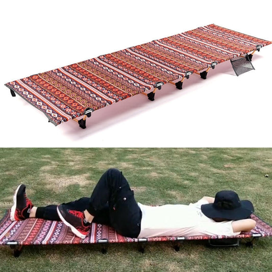 Skorter | Outdoor Folding Camping Mat Single Bed Portable Aluminium Alloy Sleeping Bed, Size: 180x61x14cm (Red)