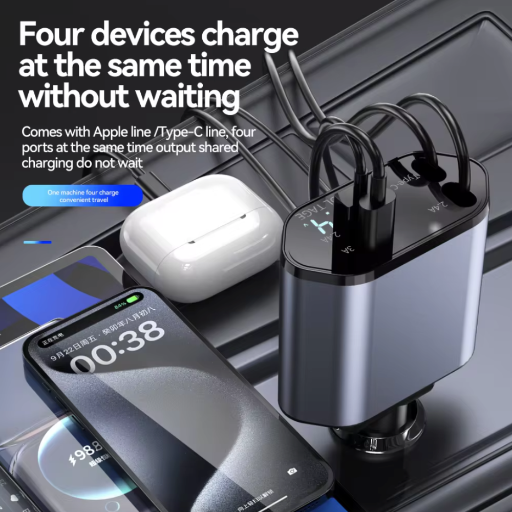 Skorter | in 1 Retractable 120W Fast Car Charger