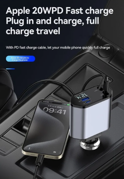 Skorter | in 1 Retractable 120W Fast Car Charger