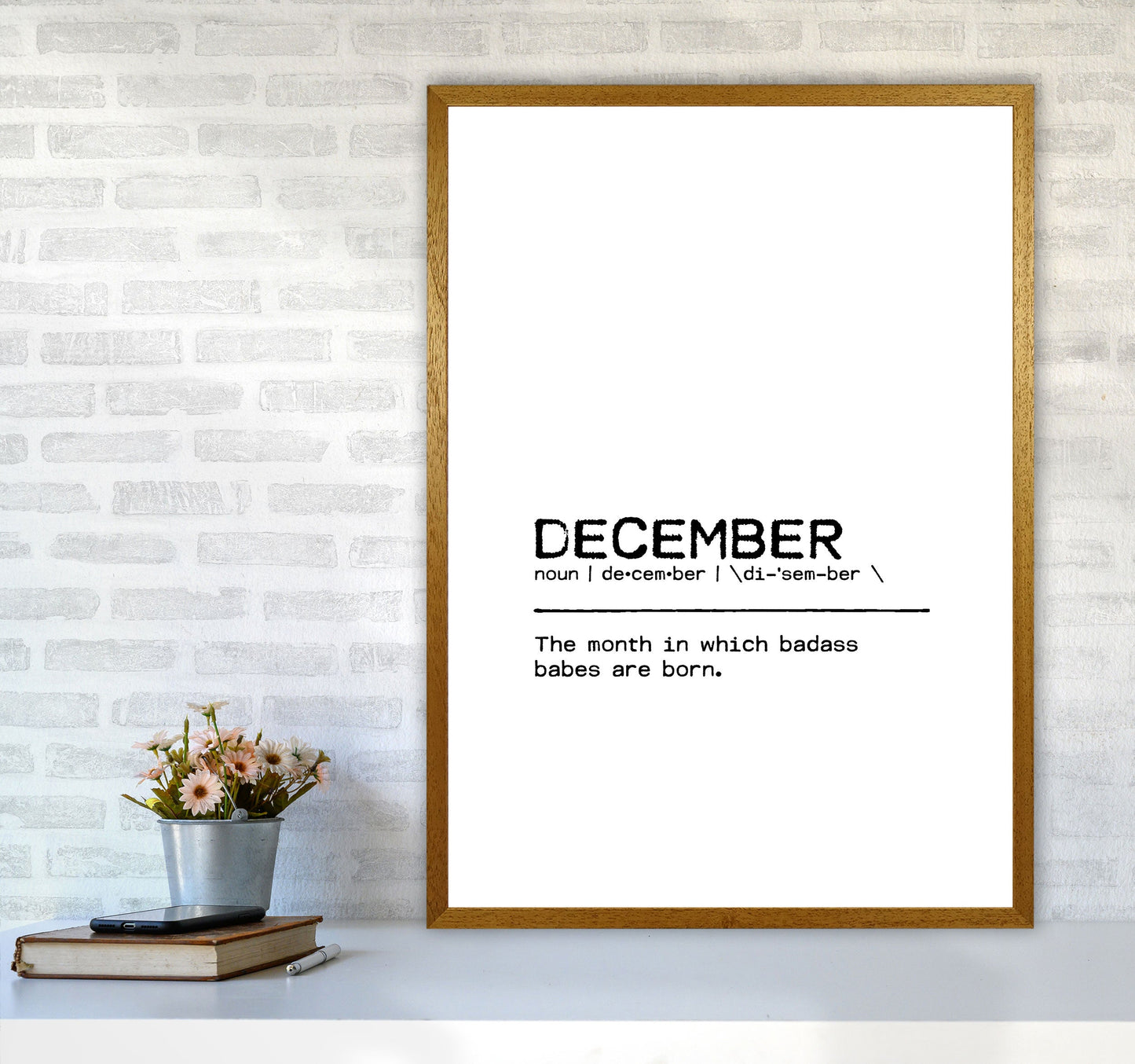 Skorter | December Badass Definition Quote Print By Orara Studio