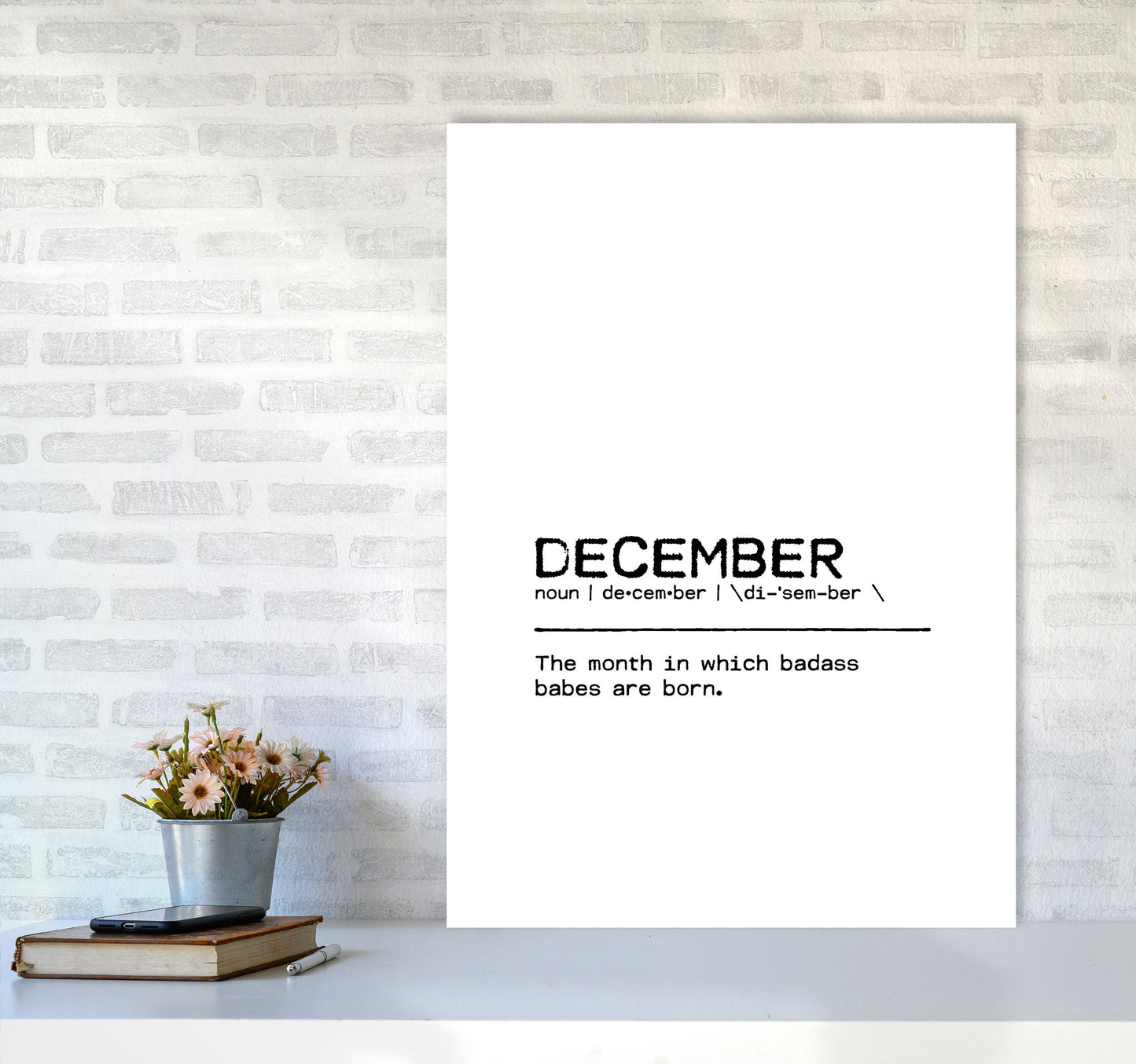 Skorter | December Badass Definition Quote Print By Orara Studio