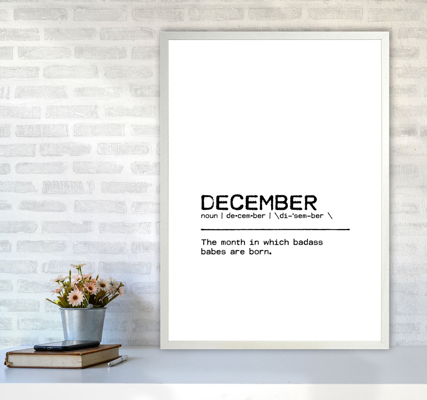 Skorter | December Badass Definition Quote Print By Orara Studio