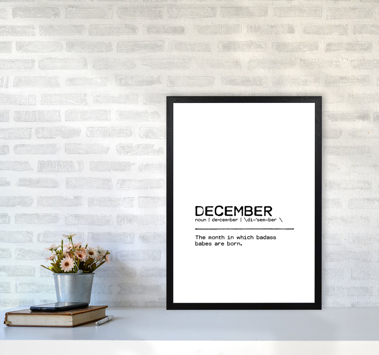 Skorter | December Badass Definition Quote Print By Orara Studio