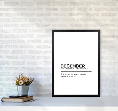 Skorter | December Badass Definition Quote Print By Orara Studio