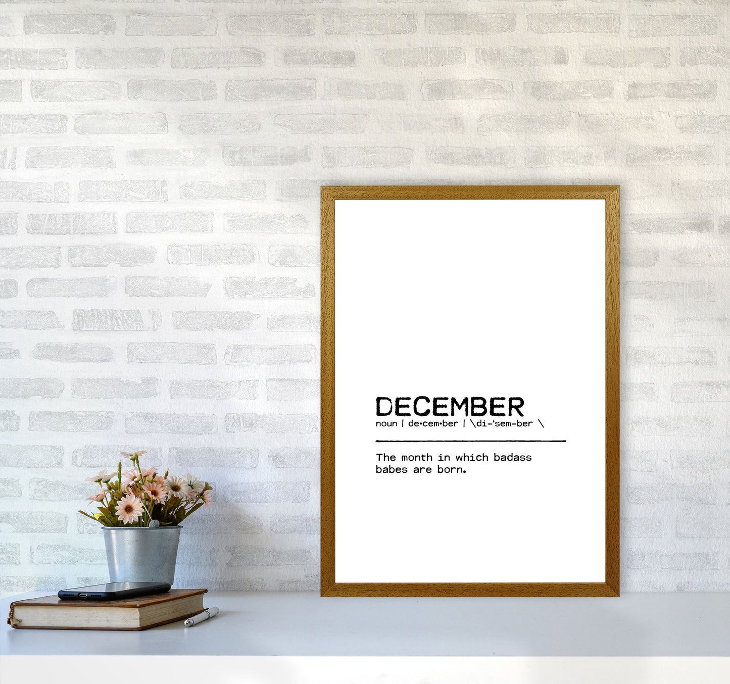 Skorter | December Badass Definition Quote Print By Orara Studio