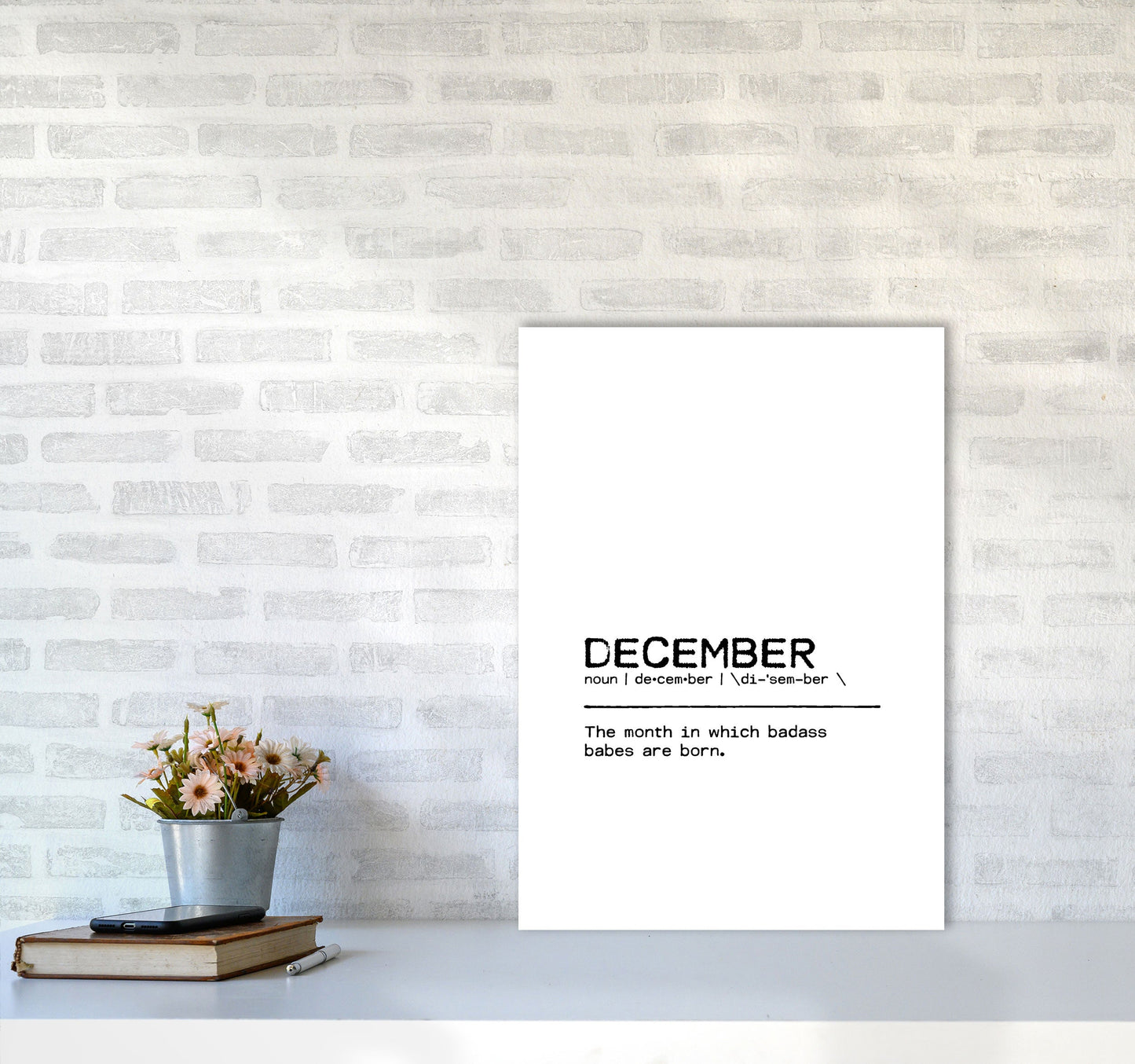Skorter | December Badass Definition Quote Print By Orara Studio