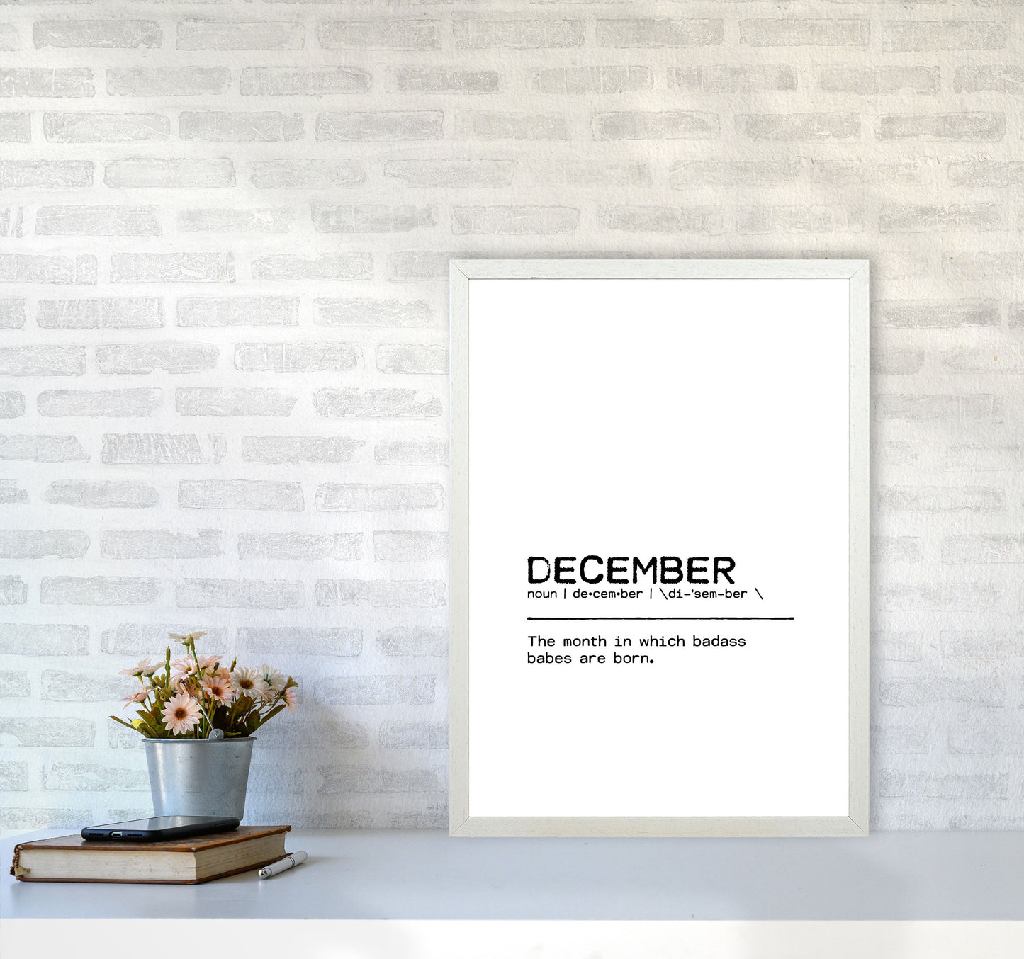 Skorter | December Badass Definition Quote Print By Orara Studio