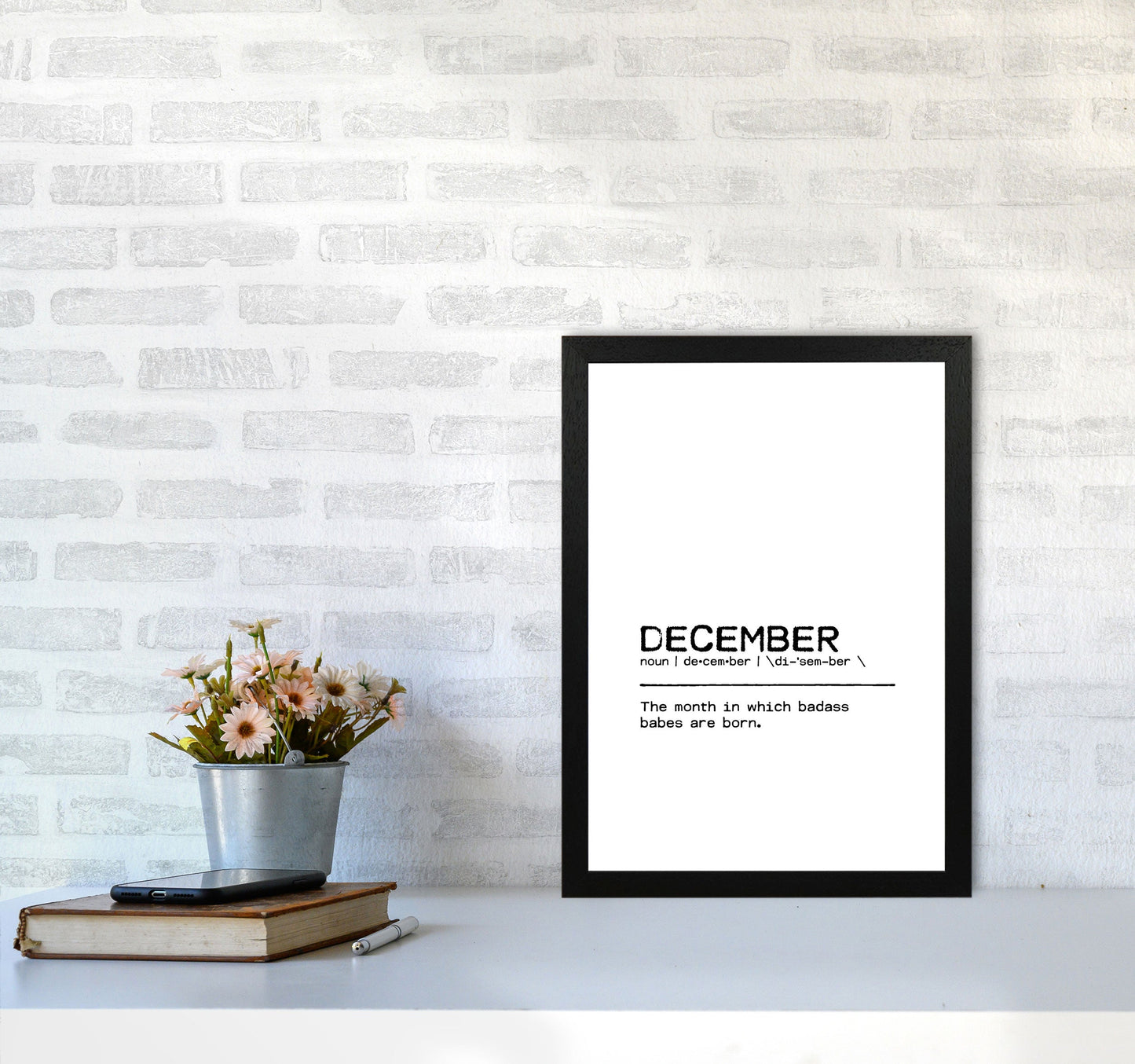Skorter | December Badass Definition Quote Print By Orara Studio