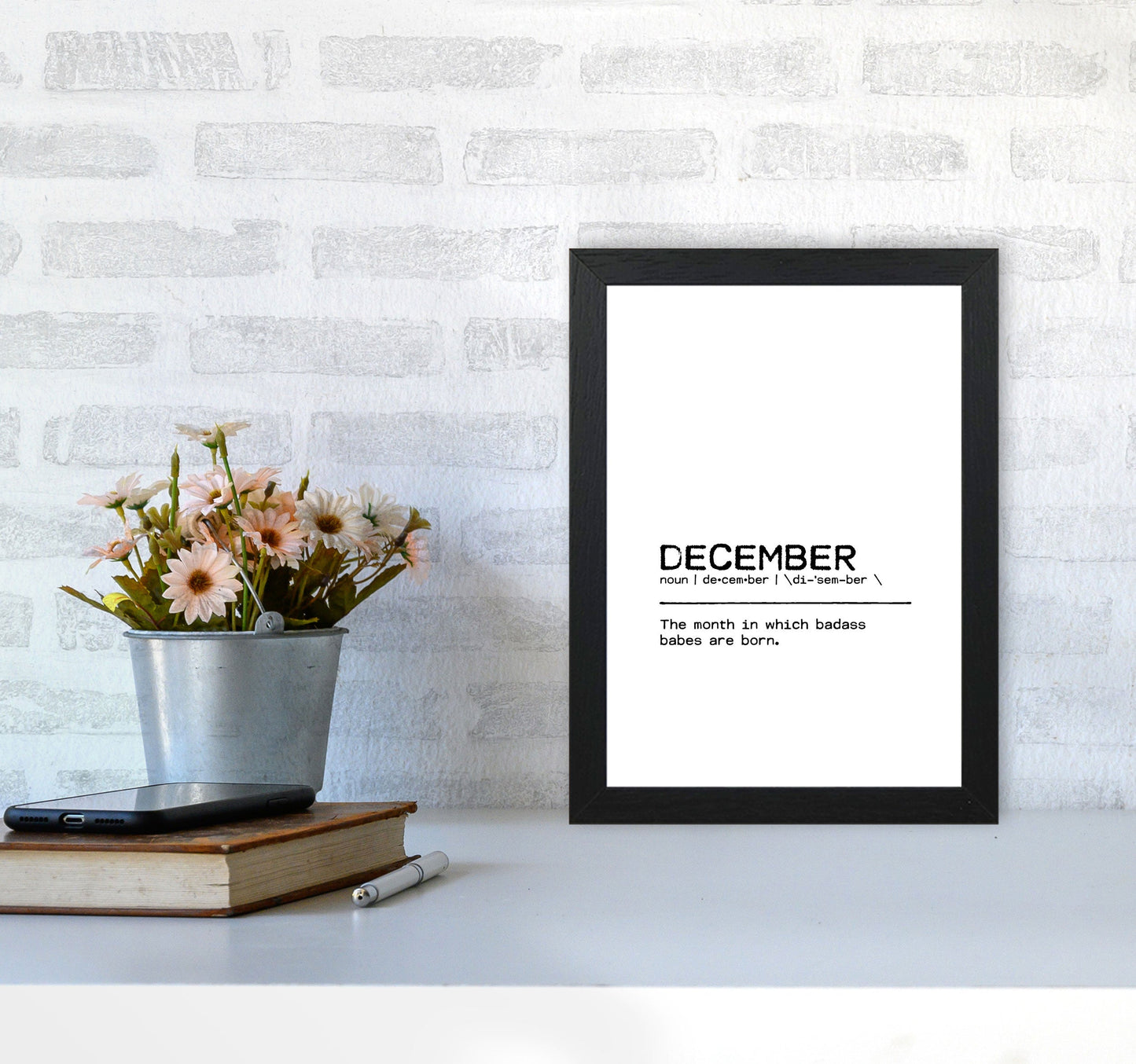 Skorter | December Badass Definition Quote Print By Orara Studio