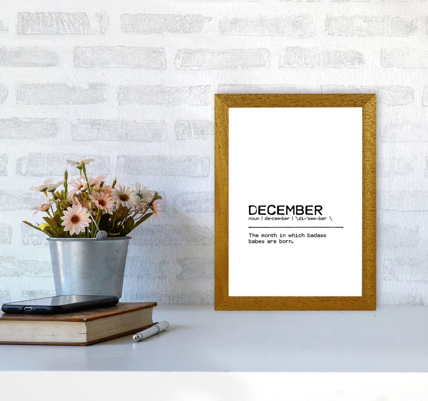 Skorter | December Badass Definition Quote Print By Orara Studio