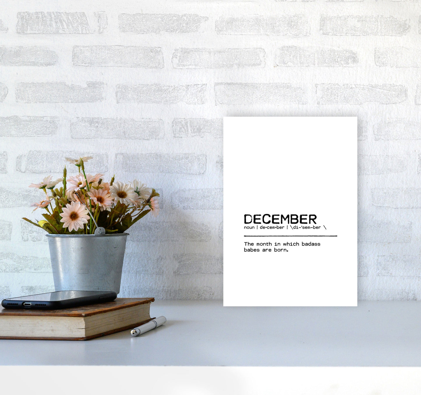 Skorter | December Badass Definition Quote Print By Orara Studio
