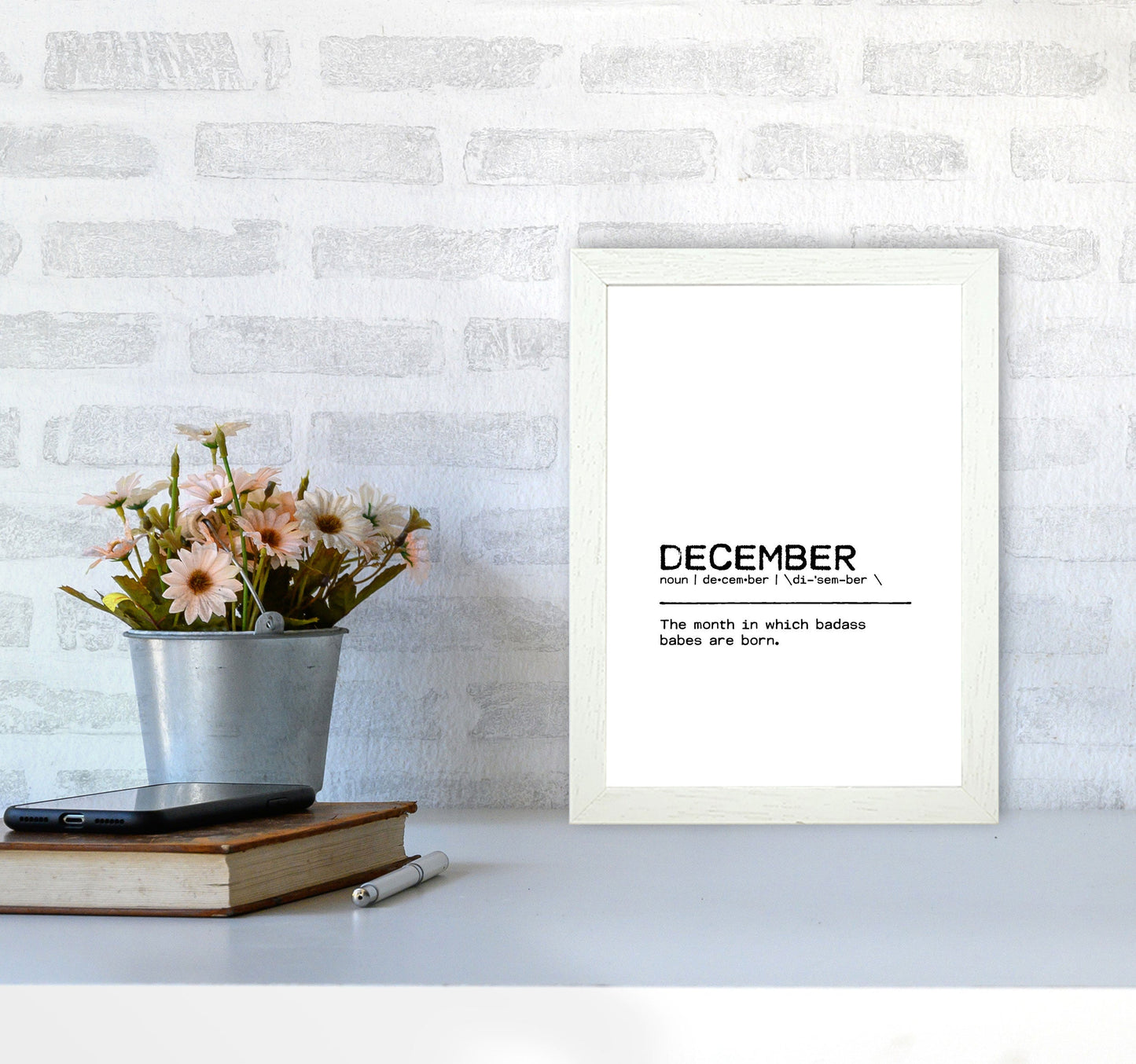 Skorter | December Badass Definition Quote Print By Orara Studio