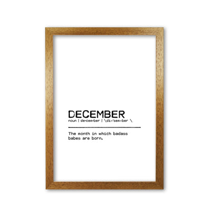 Skorter | December Badass Definition Quote Print By Orara Studio