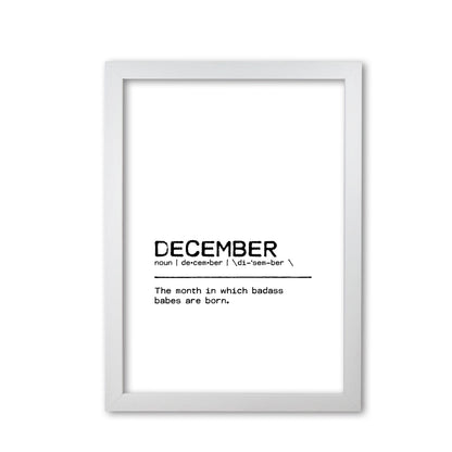 Skorter | December Badass Definition Quote Print By Orara Studio