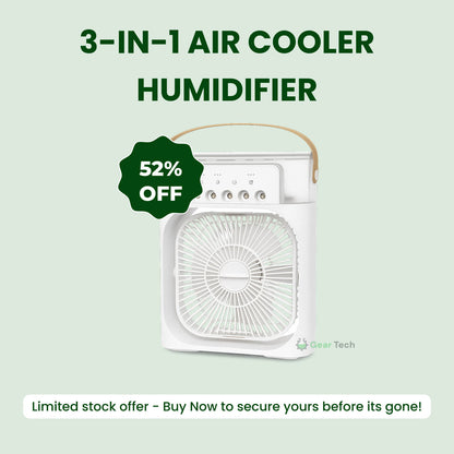 Skorter | 3-in-1 Air Cooler Humidifier | Portable, Adjustable Fan Speeds & Ideal for Bedrooms, Offices & Small Spaces