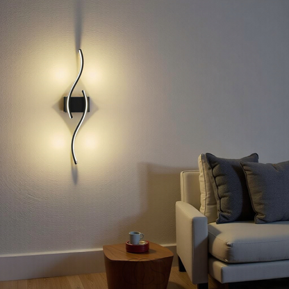 Skorter | Minimalist Black LED Wall Lamp – Modern Remote-Controlled Ambient Light