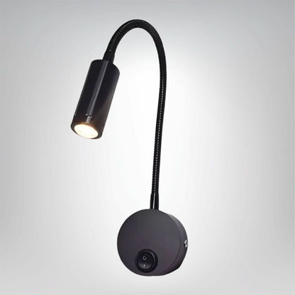 Skorter | Wireless LED Wall Light with Flexible Arm in Black