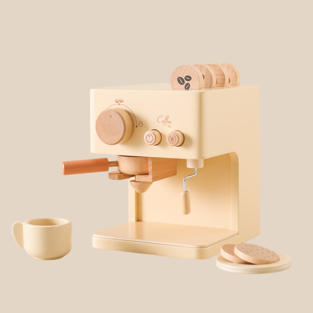 Skorter | Little Barista Wooden Coffee Machine – Educational Pretend Play Toy | for Kids Age 1+