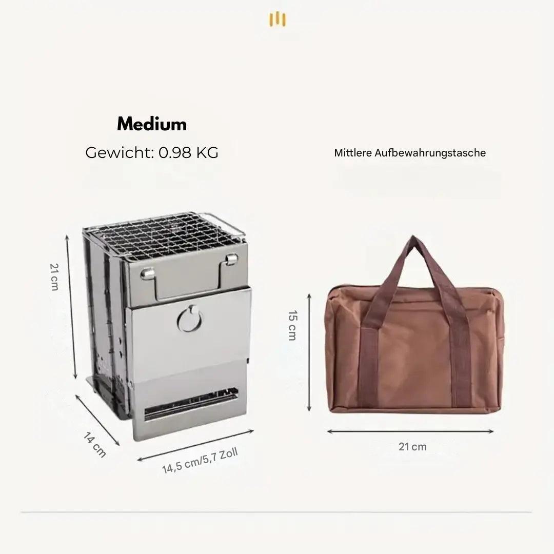 Skorter | FirePower Compact – Foldable Stainless Steel Wood Stove for Outdoor Activities