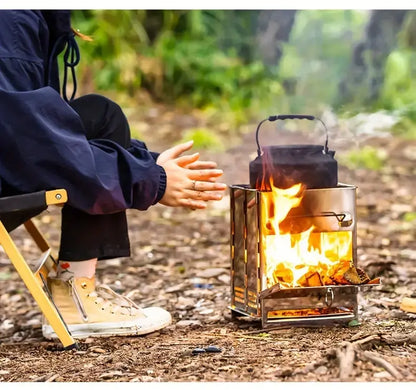 Skorter | Foldable stainless steel wood stove – Portable camping cooker for outdoor cooking