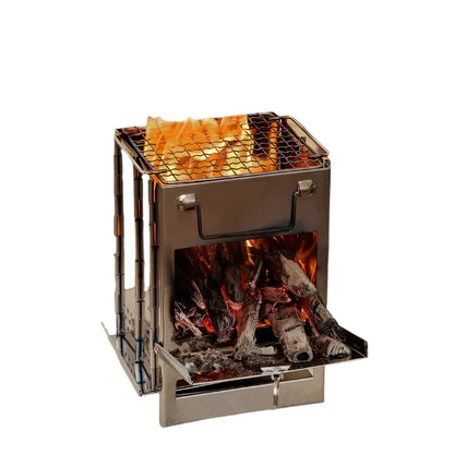 Skorter | FirePower Compact – Foldable Stainless Steel Wood Stove for Outdoor Activities