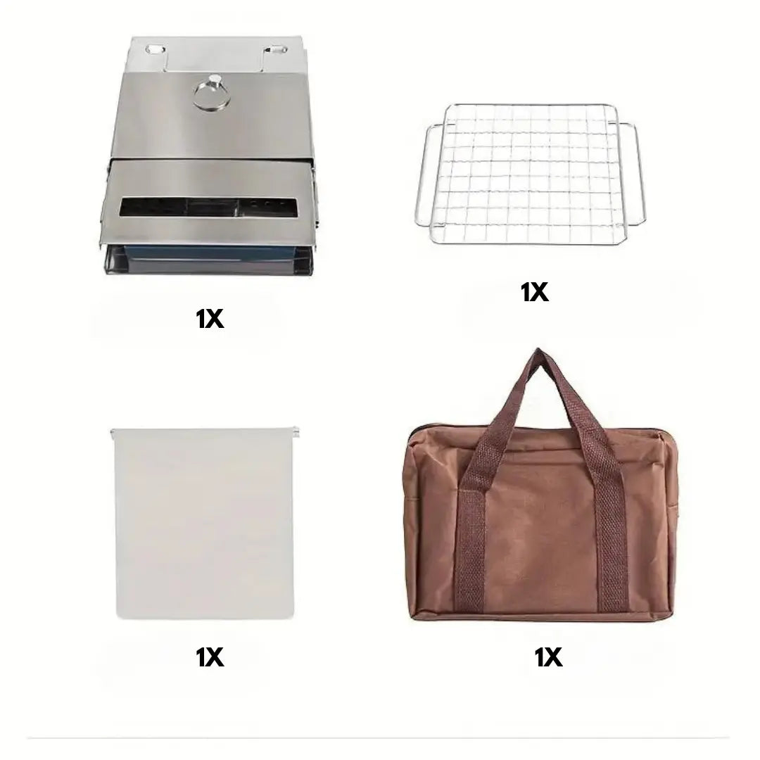 Skorter | FirePower Compact – Foldable Stainless Steel Wood Stove for Outdoor Activities