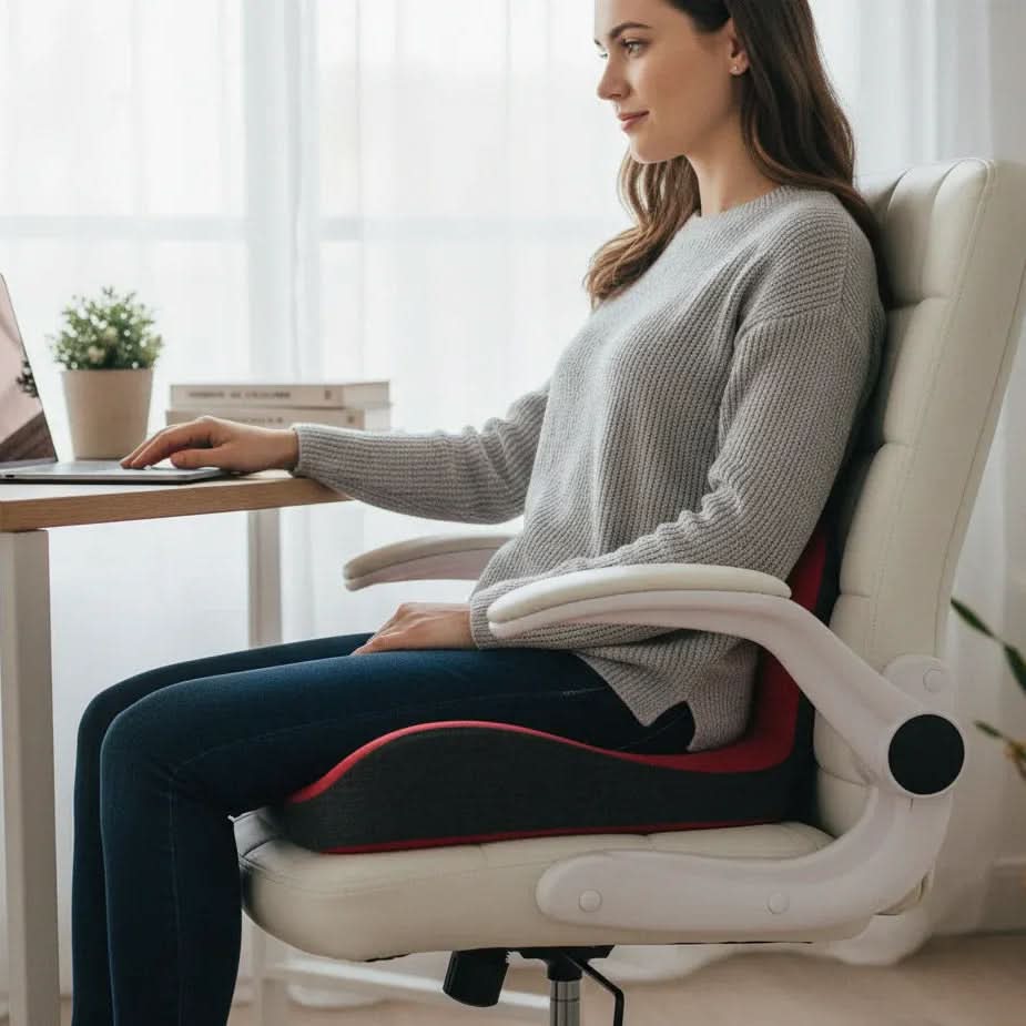 Skorter | Ergonomic Memory Foam Seat Cushion for Back & Tailbone Relief