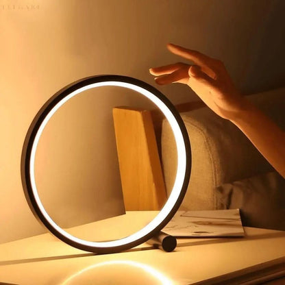 Skorter | Dimmable LED Ring Table Lamp – Modern Touch Control