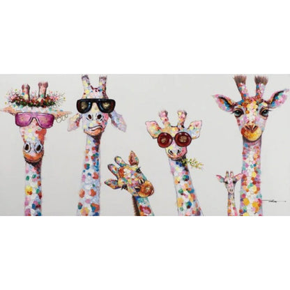 Skorter | Cartoon Giraffes - Canvas Wall Art Painting