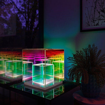 Skorter | Concentric Cube Table Lamp, Modern Lighting
