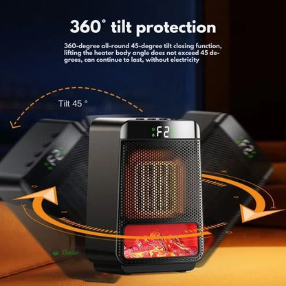Skorter | 3D Dynamic Flame Electric Heater | 1500W Portable, ECO-Friendly & Fast Heating for Bathroom and Home Use