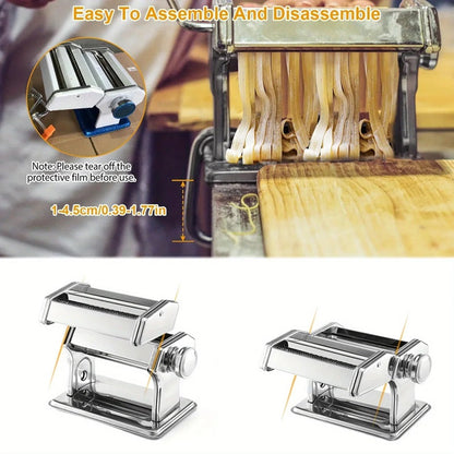 Skorter | Compact Stainless Steel Pasta Maker with 6 Adjustable Thickness Levels