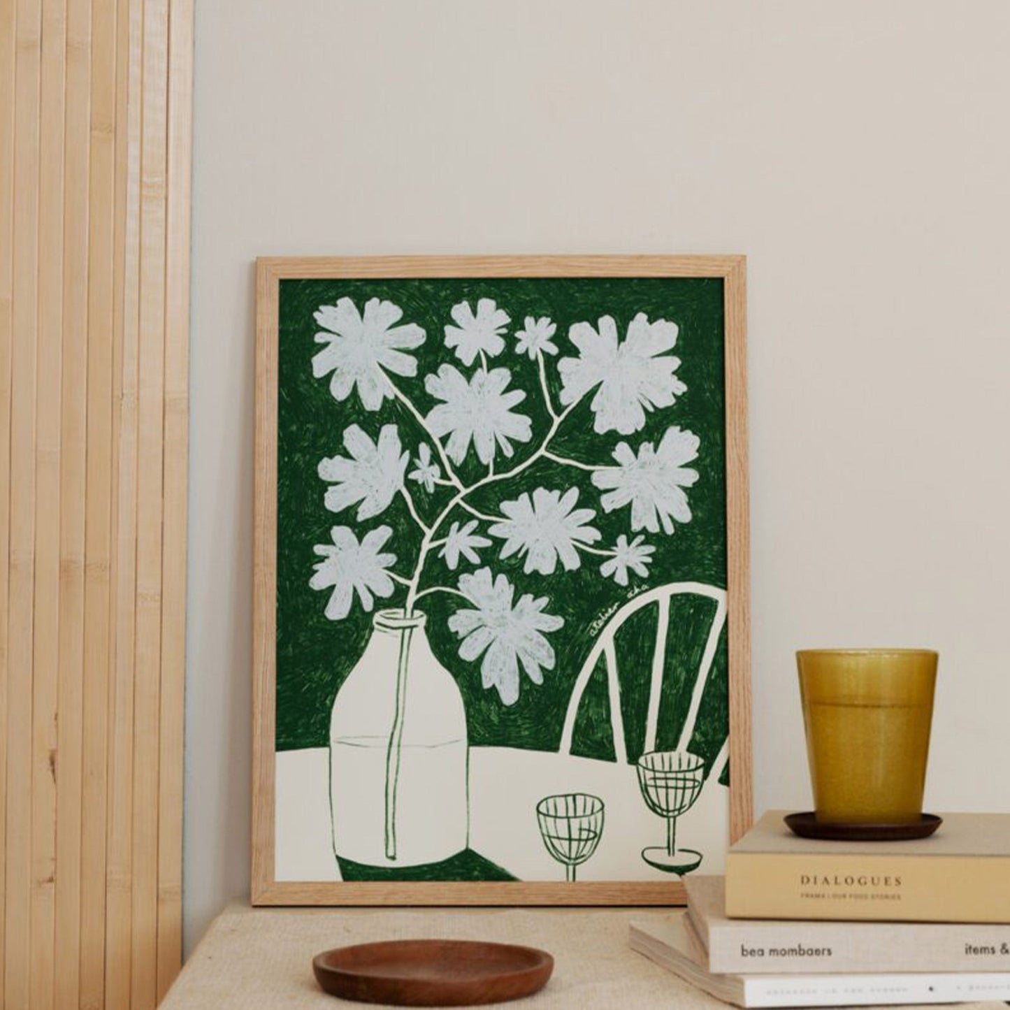 Skorter | Blue flowers & red wine print 30Cm x 40Cm