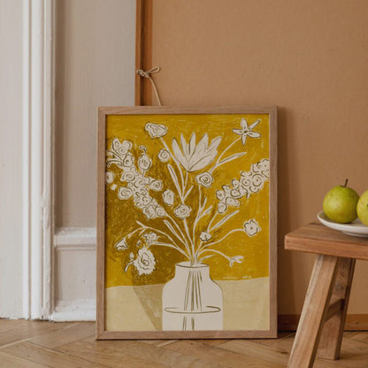Skorter | A yellow bouquet print 30Cm x 40Cm
