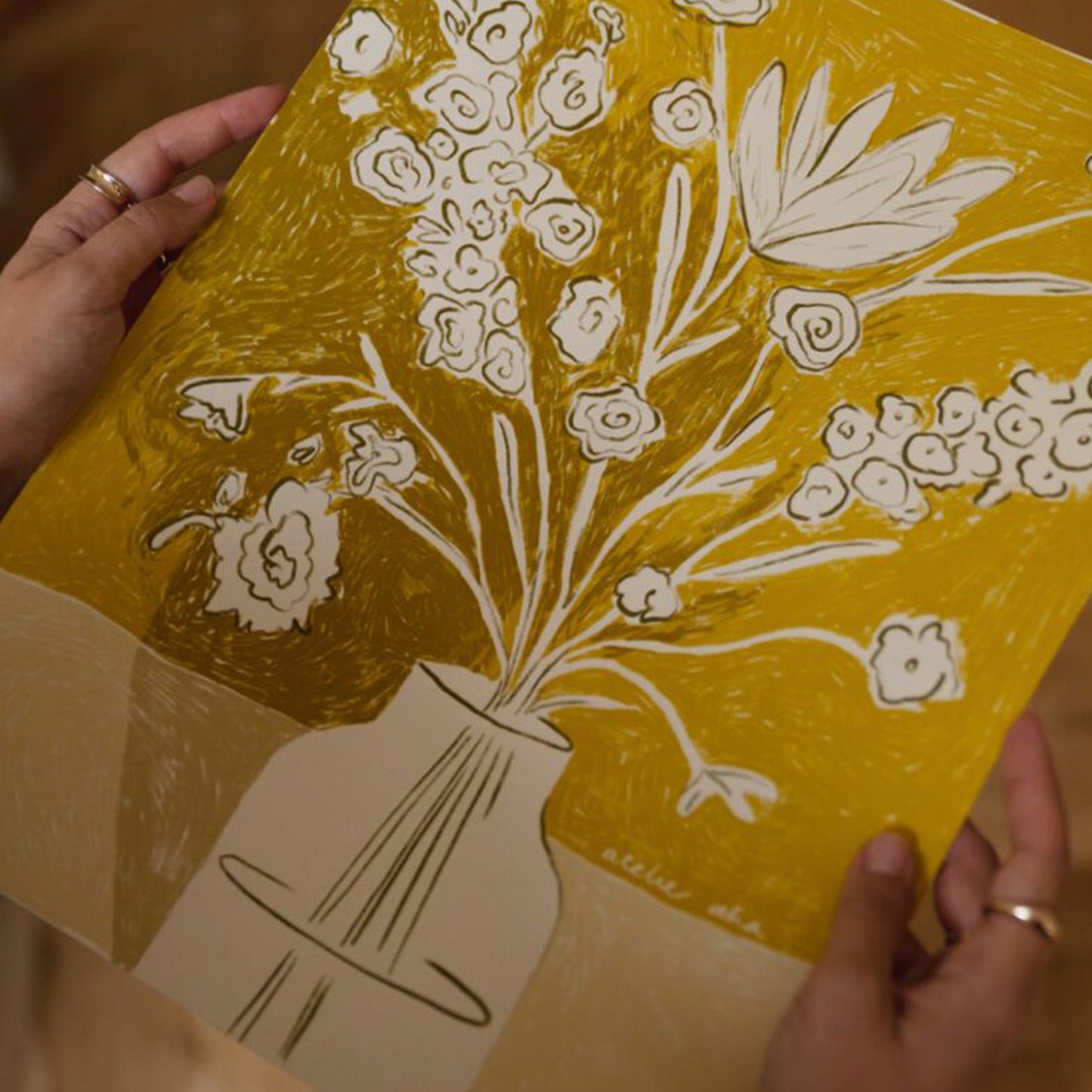 Skorter | A yellow bouquet print 30Cm x 40Cm