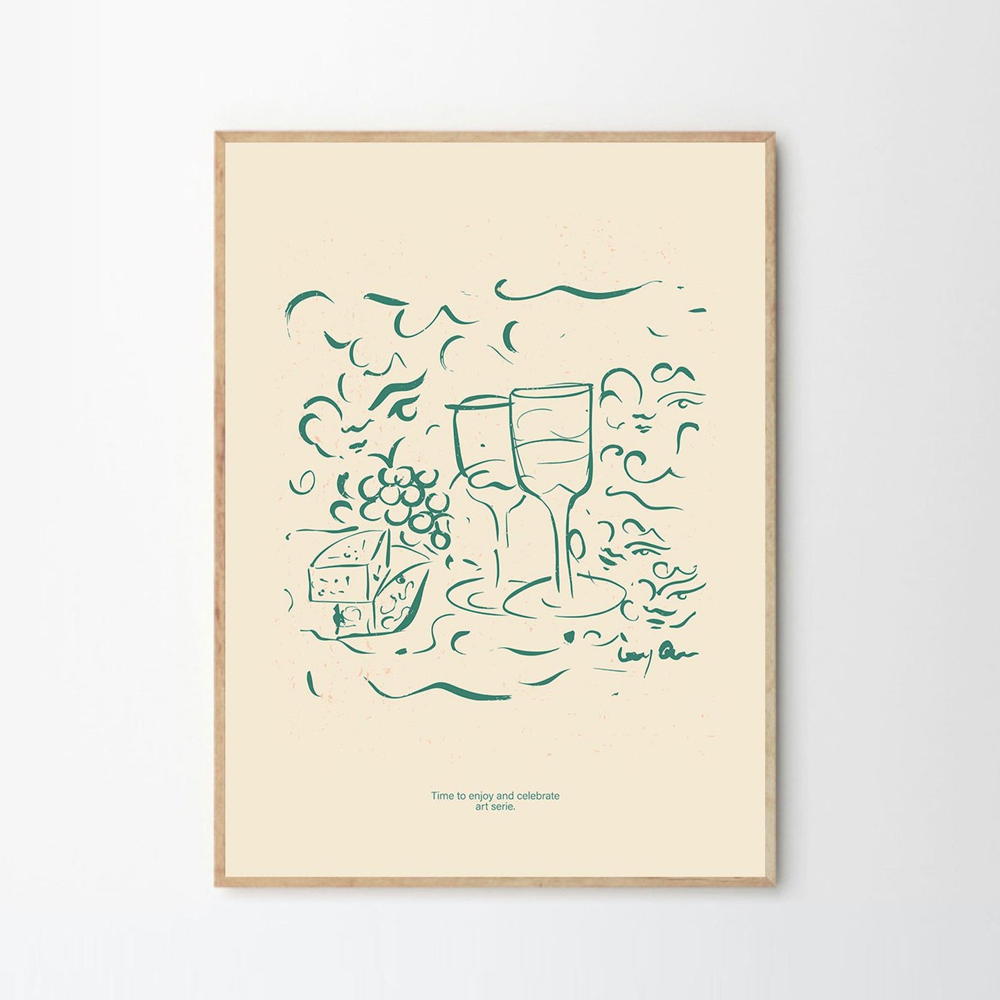 Skorter | Cheese and Wine Print 30Cm x 40Cm