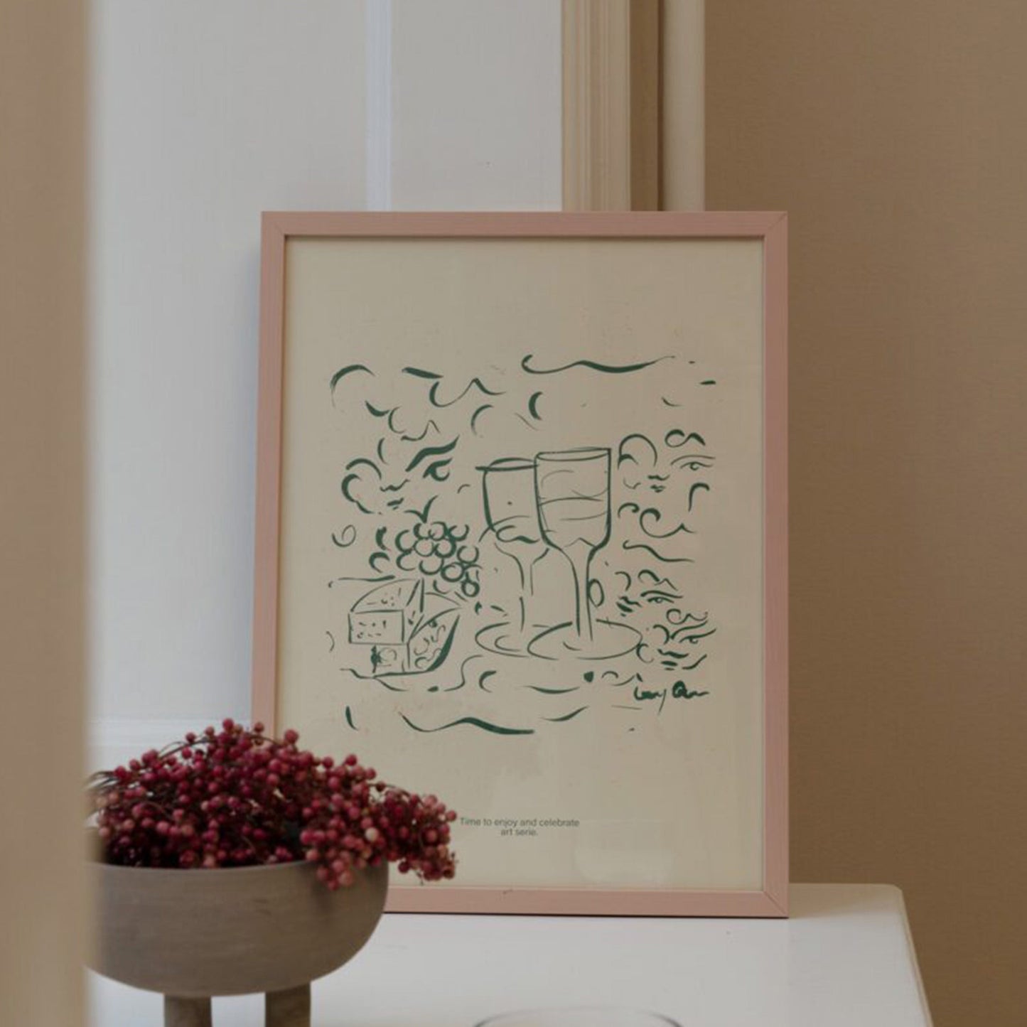 Skorter | Cheese and Wine Print 50Cm x 70Cm