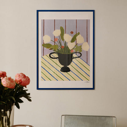 Skorter | Flowers on striped fabric print 21Cm x 29.7Cm (A4)